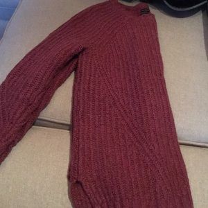 Raspberry knot sweater
